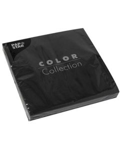 Photo Serviettes de table en papier - 330 x 330 mm - Noir PAP STAR Color