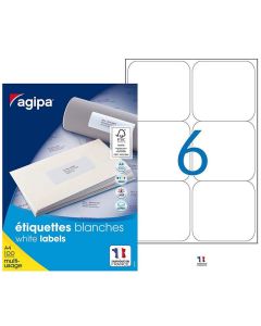 Photo Étiquettes adhésives 99,1 x 93,1 mm - Blanc  AGIPA 118988 