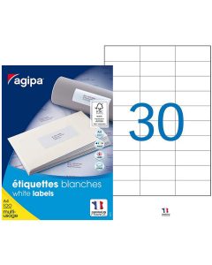 Photo Etiquettes adhésives blanches 70 x 29,7 mm AGIPA 118994