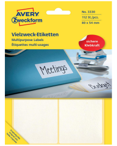 Photo Etiquettes adhésives - 80 x 54 mm - Blanc AVERY 3330