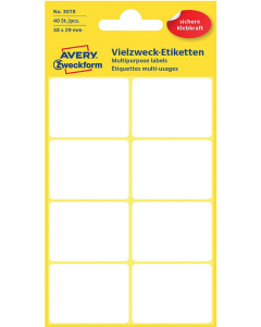 Photo Étiquettes adhésives - 38 x 29 mm - Blanc AVERY 3078 