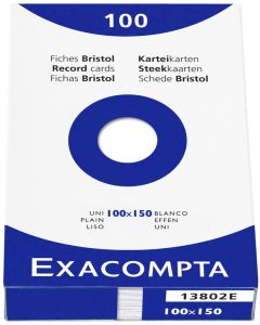 Photo Fiches Bristol unies - 100 x 150 mm - Blanc EXACOMPTA Image