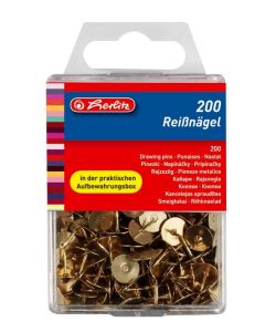 Photo Boite de 200 punaises - Laiton : HERLITZ  8770208
