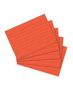 Photo Lot de 100 fiches Bristol lignées - 74 x 105 mm - Orange : HERLITZ 10901197 