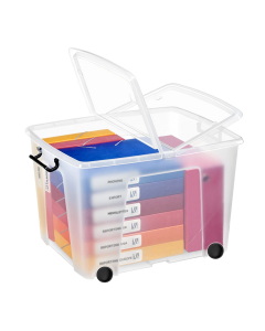 Photo Bac de rangement avec couvercle - 75 litres transparent HW676 CEP