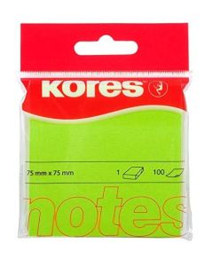 Photo Notes adhésives - Vert néon - 75 x 75 mm : KORES