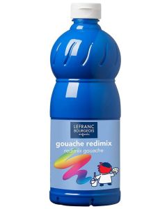 Photo LEFRANC Gouache liquide Bleu primaire - 1000 ml Peinture