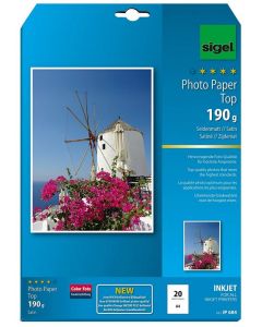 Photo SIGEL IP684 : Lot de 20 papiers photos Top - Satiné - 190 g/m²