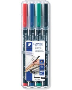 Photo Etui de 4 marqueurs permanents Lumocolor pour rétroprojecteur STAEDTLER 314 B