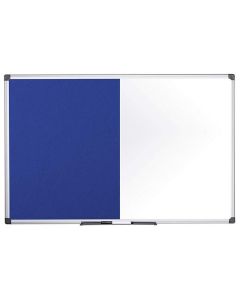Photo Tableau duo blanc magnétique et feutre bleu - 600 x 450 mm BI-OFFICE Face