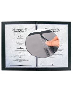 Chemise pour menu A4 en plastique - Anthracite SIGEL