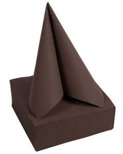 Serviettes de table Cocktail - 200 x 200 mm - Chocolat PRO NAPPE Lot de 50 image