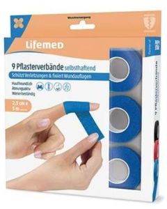 Photo Bandes adhésives élastiques - 25 mm x 5 m - Bleu LIFEMED