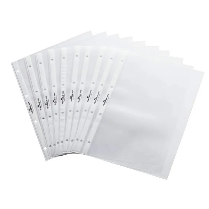 Pochettes Perforées En Plastique Transparent Format A3 - Lot De 50, épaisseur 90 Microns, Pour Classeur à Anneaux